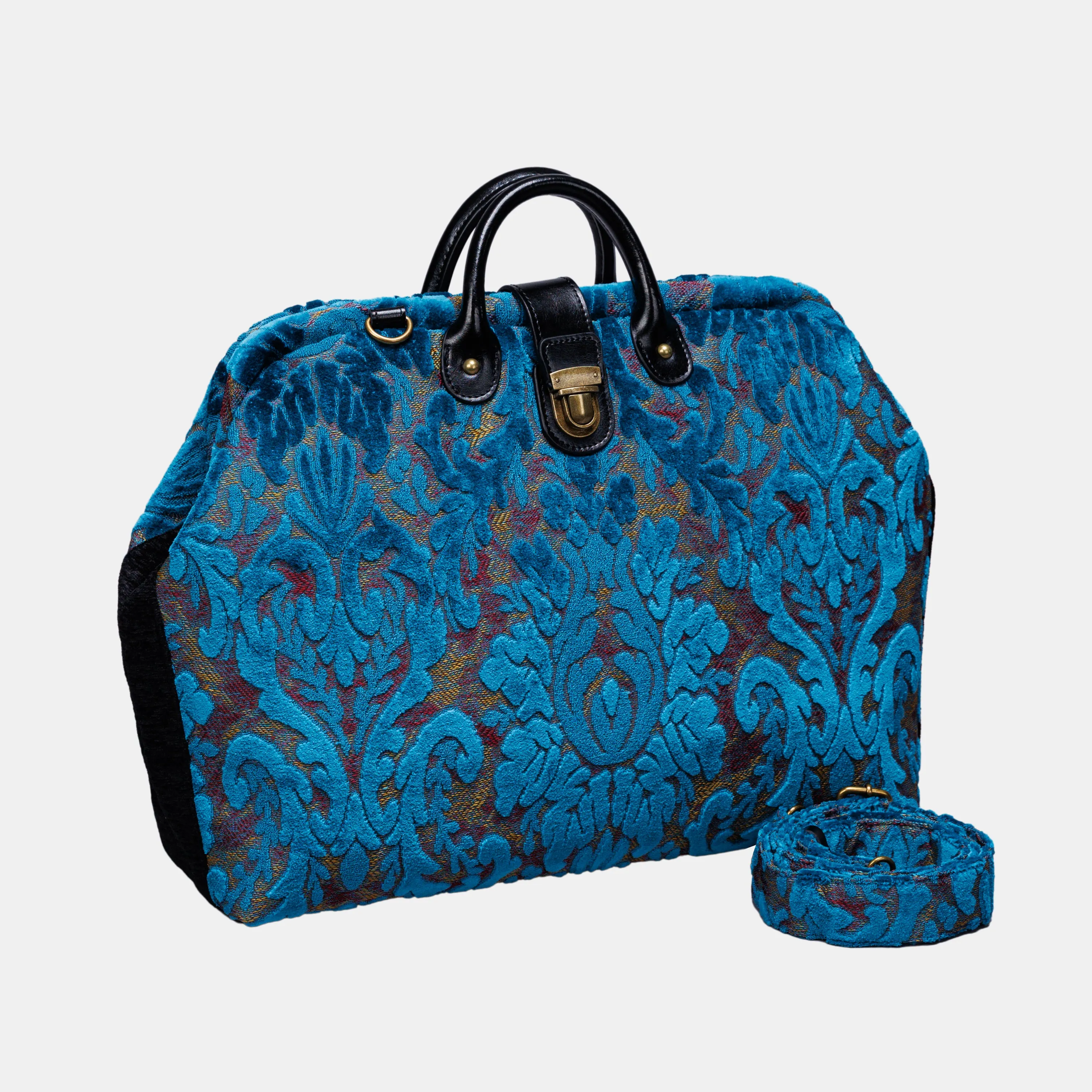 Burnout Velvet Aqua Blue Laptop Work Bag