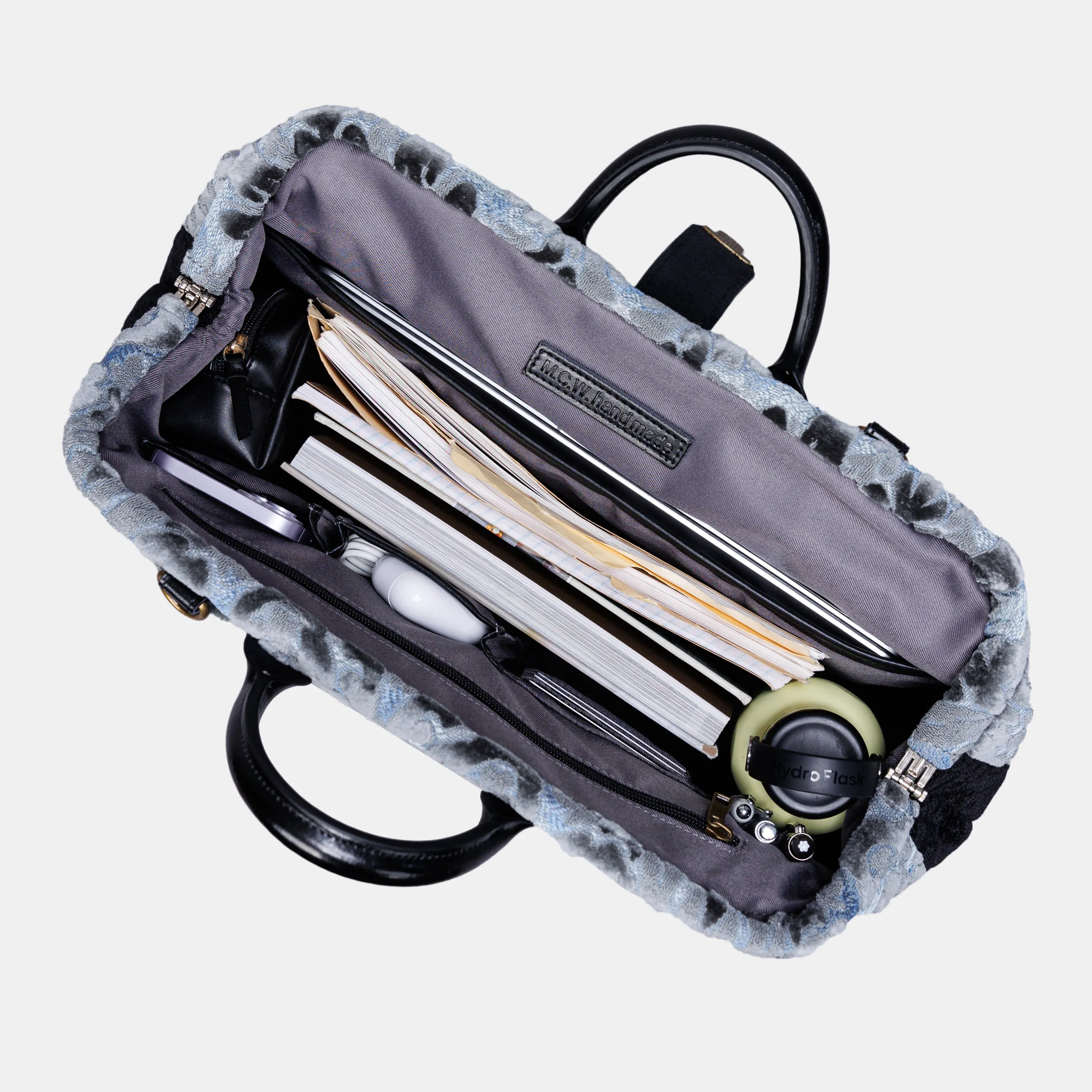 Burnout Velvet Steel Blue Laptop Work Bag