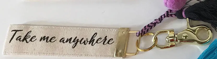 Canvas Strap Tassel Keychains