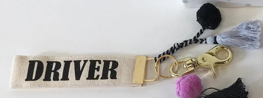Canvas Strap Tassel Keychains