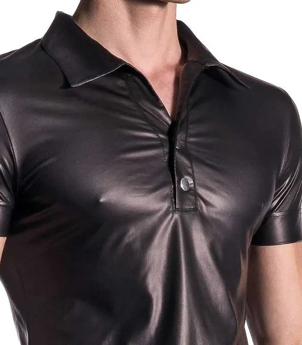 Casual Leather Men's Polo T-Shirt