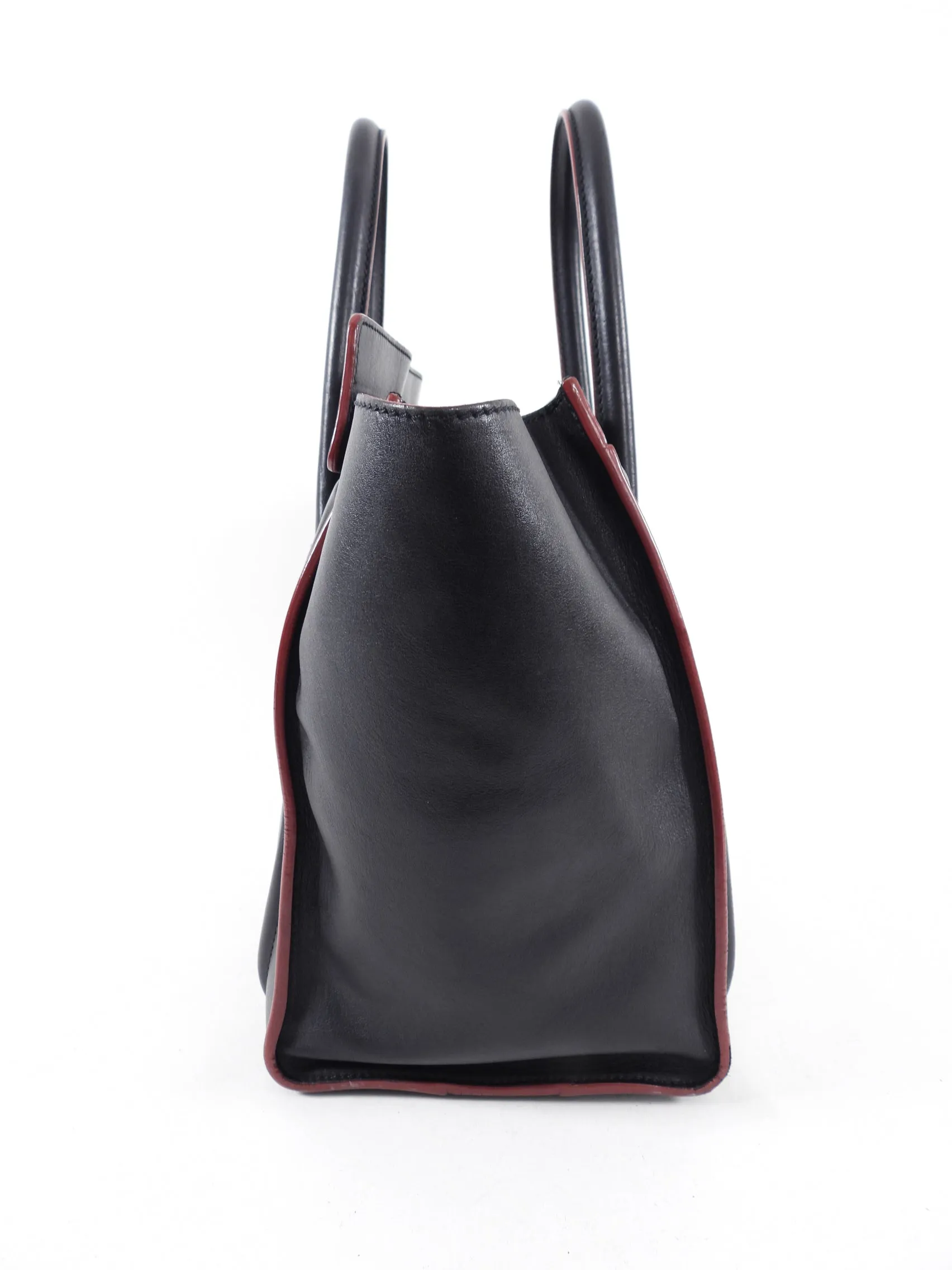 Celine Black Leather Mini Luggage Tote Bag