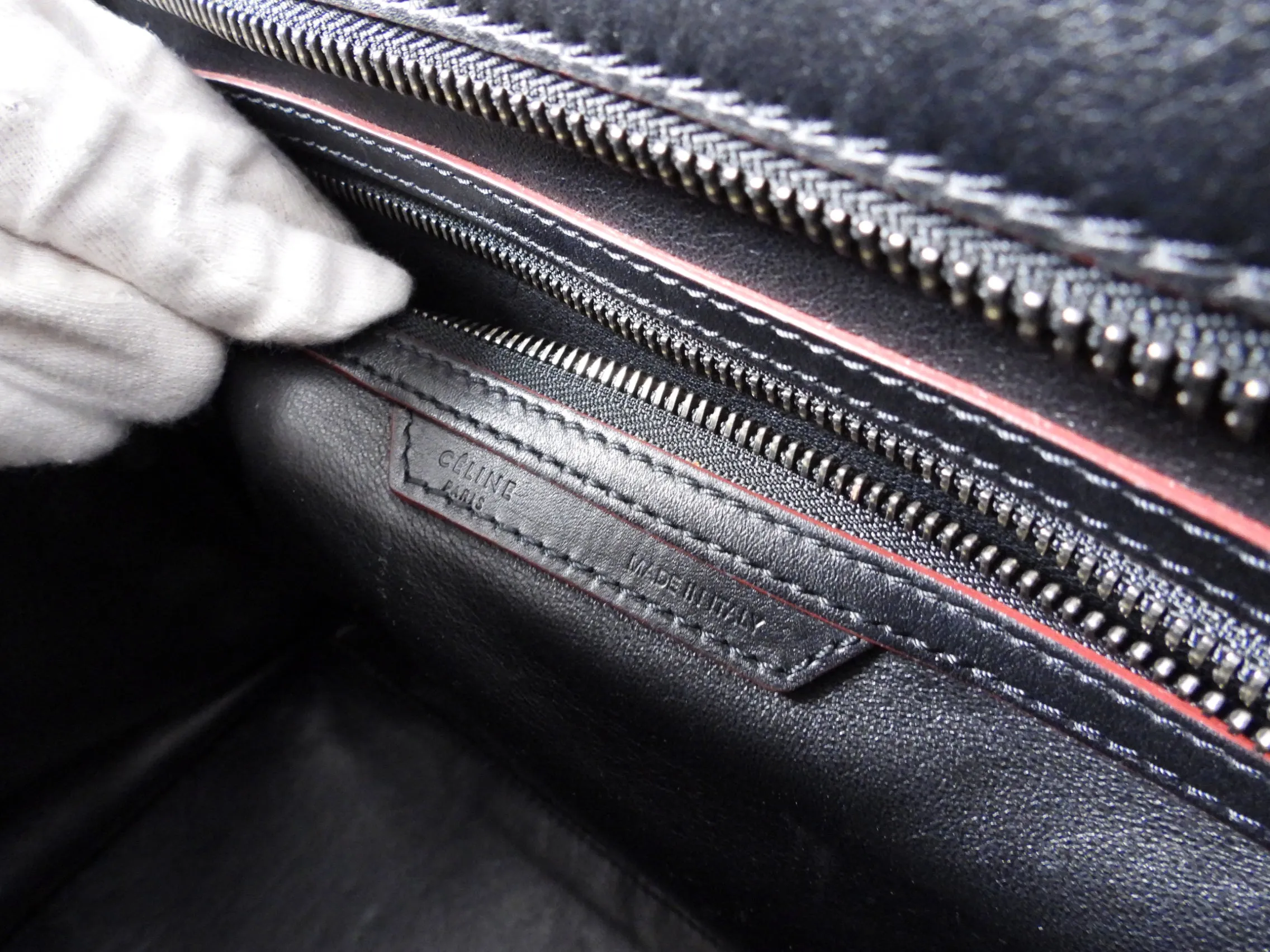 Celine Black Leather Mini Luggage Tote Bag