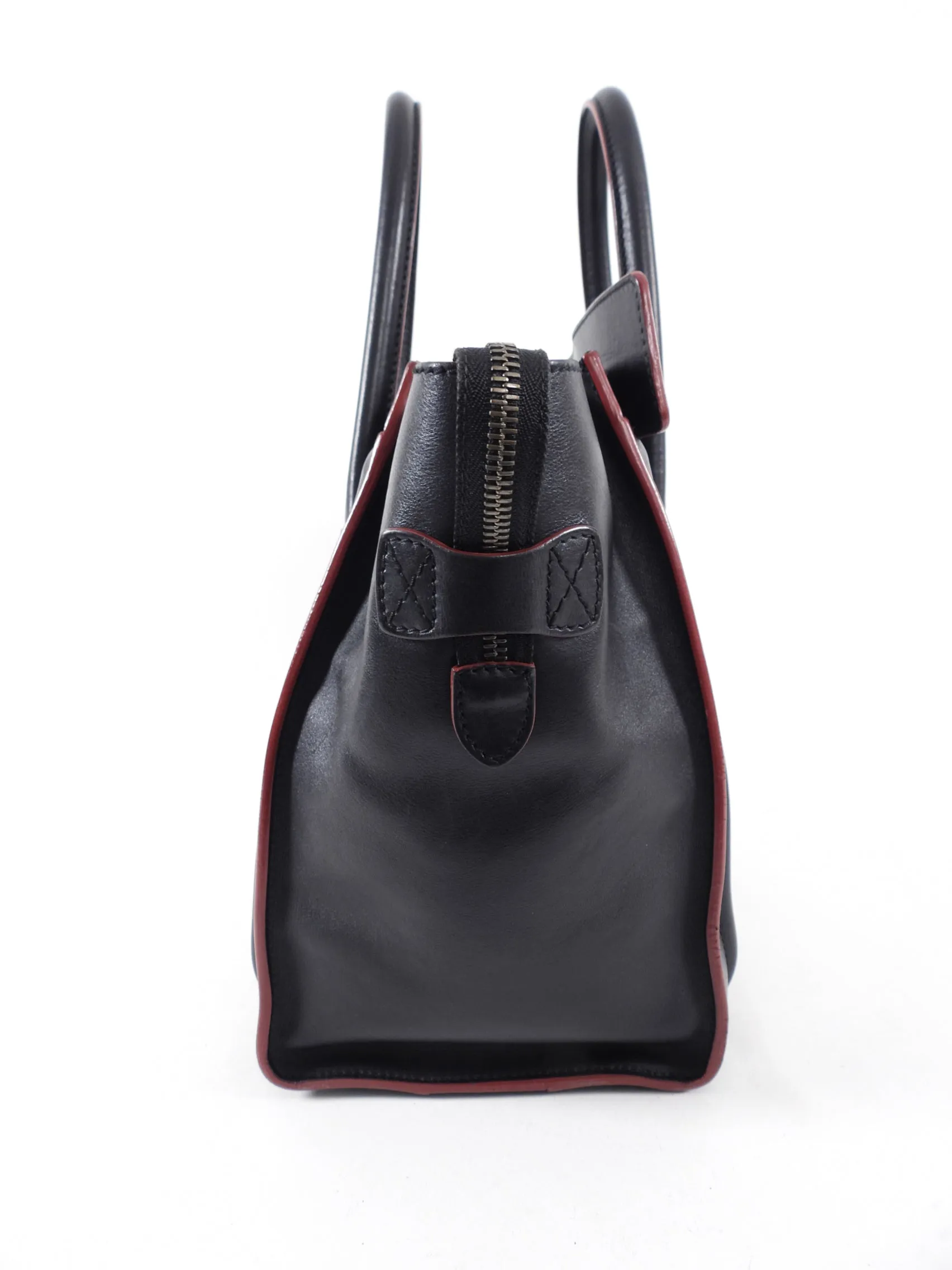Celine Black Leather Mini Luggage Tote Bag