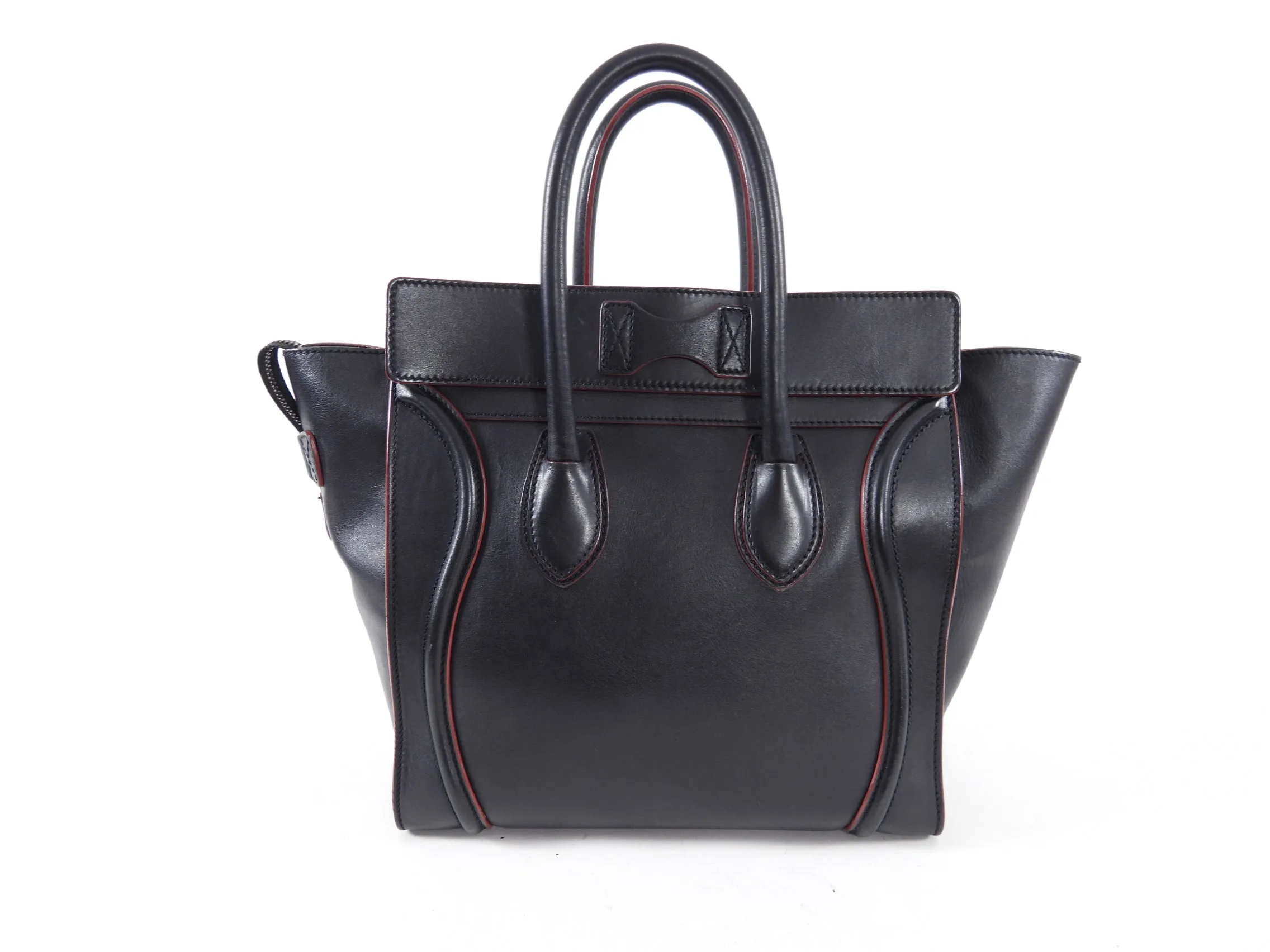Celine Black Leather Mini Luggage Tote Bag