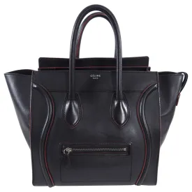 Celine Black Leather Mini Luggage Tote Bag