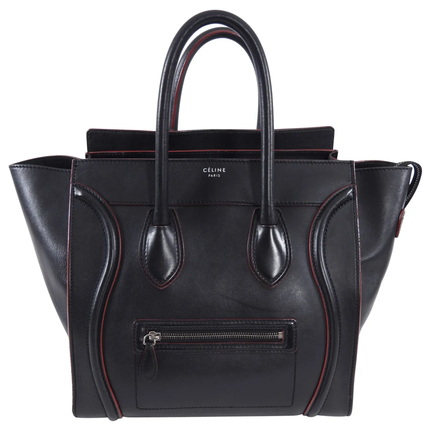 Celine Black Leather Mini Luggage Tote Bag