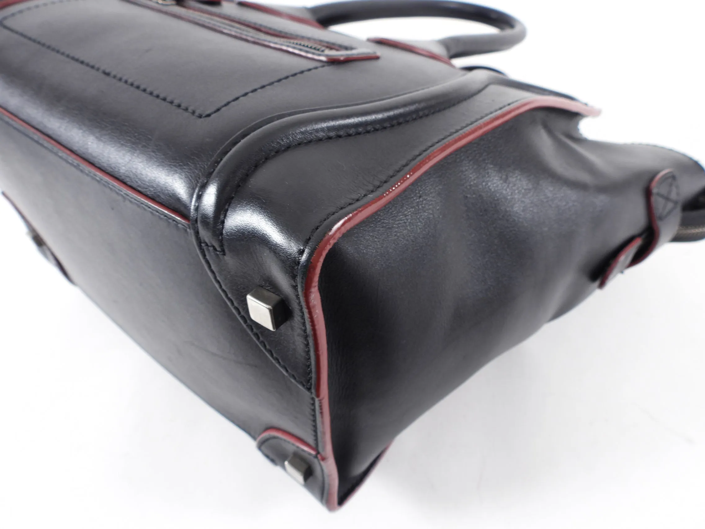 Celine Black Leather Mini Luggage Tote Bag