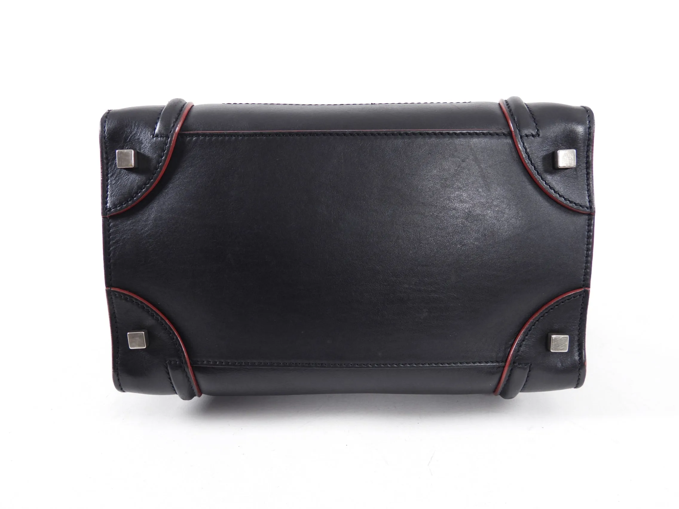 Celine Black Leather Mini Luggage Tote Bag