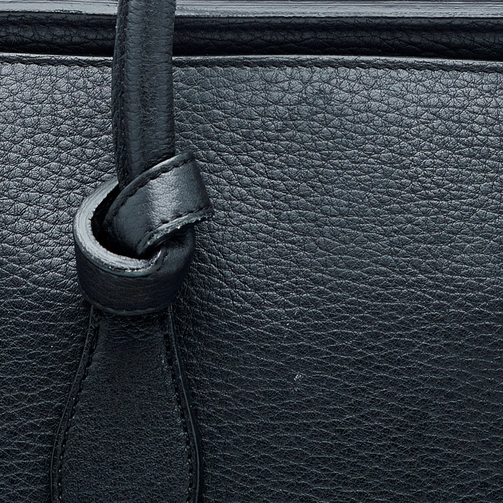 Celine Black Leather Small Tie Tote