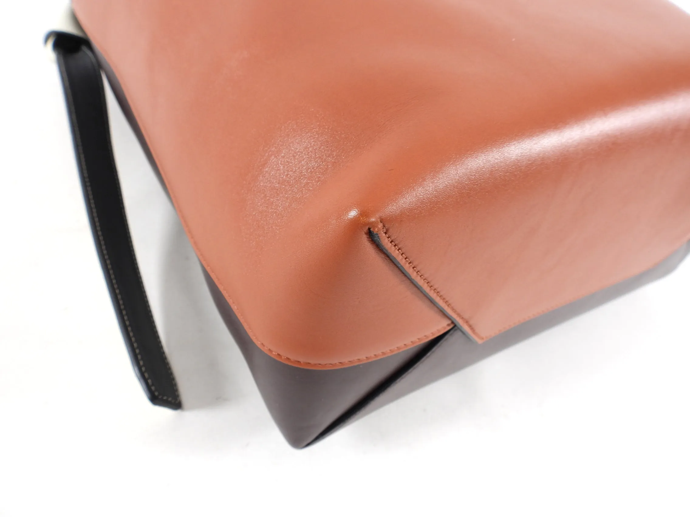 Celine Brick and Burgundy Small Twist Tote Bag