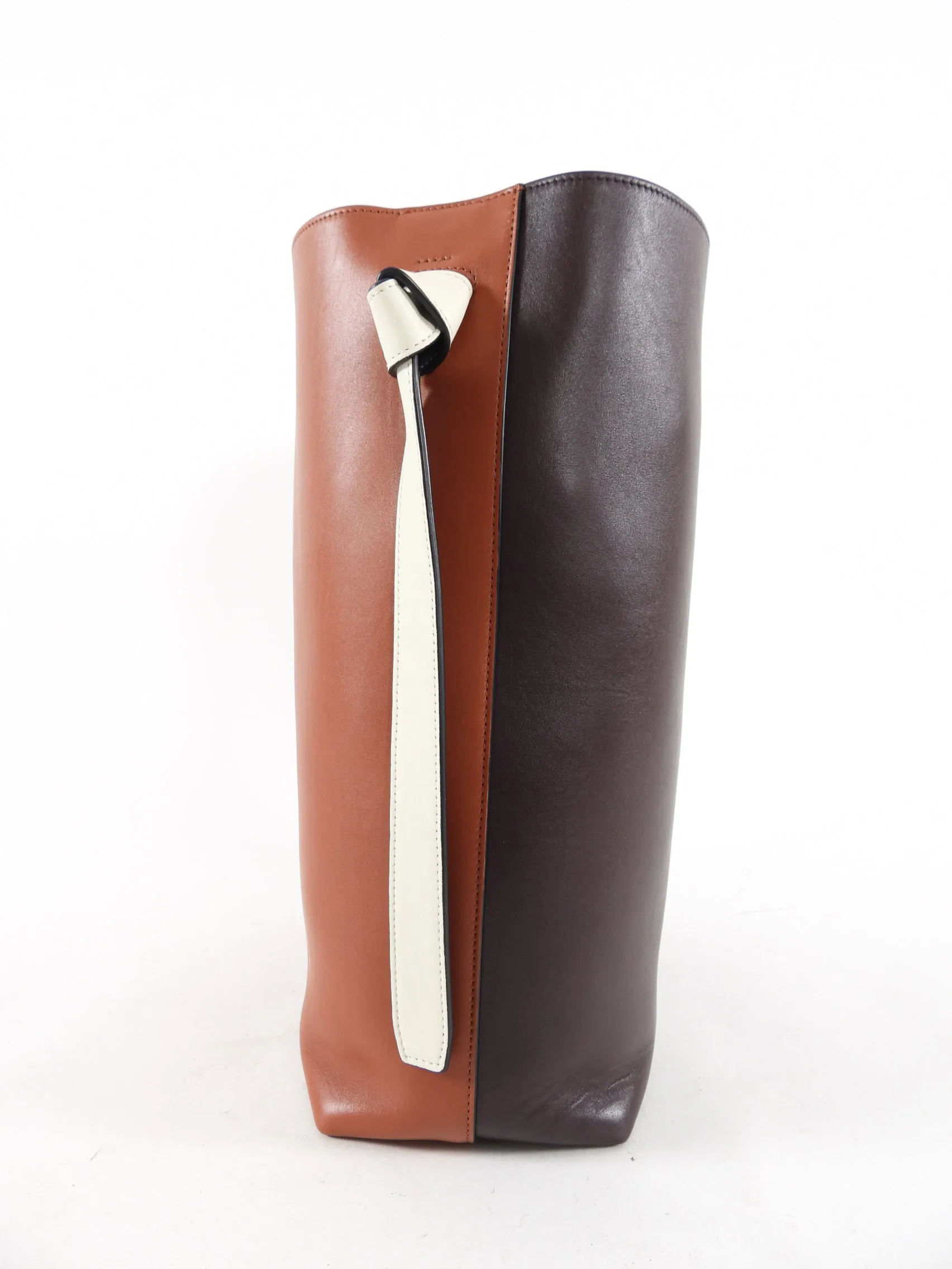 Celine Brick and Burgundy Small Twist Tote Bag