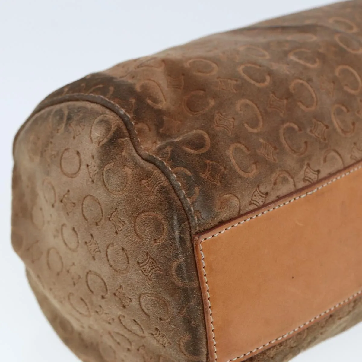 CELINE C Macadam Canvas Hand Bag Brown Auth 79190