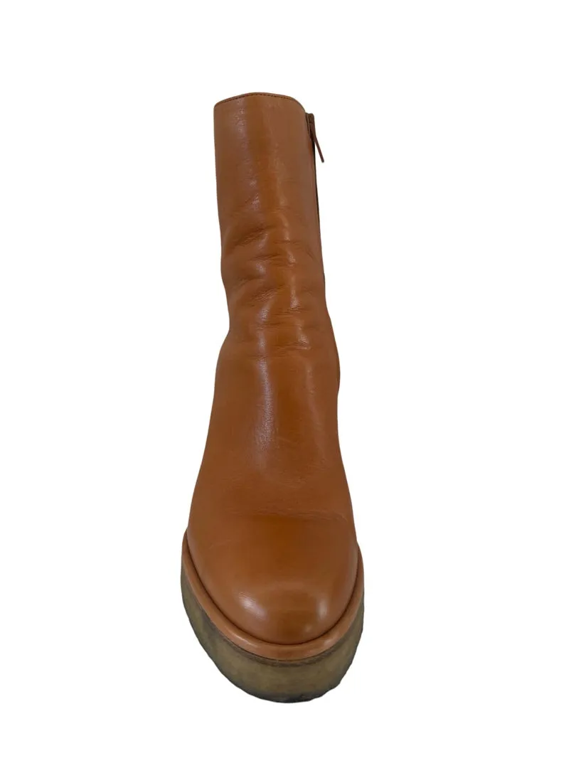 Celine Camel Manon Wedge Ankle Boot. Size: 37
