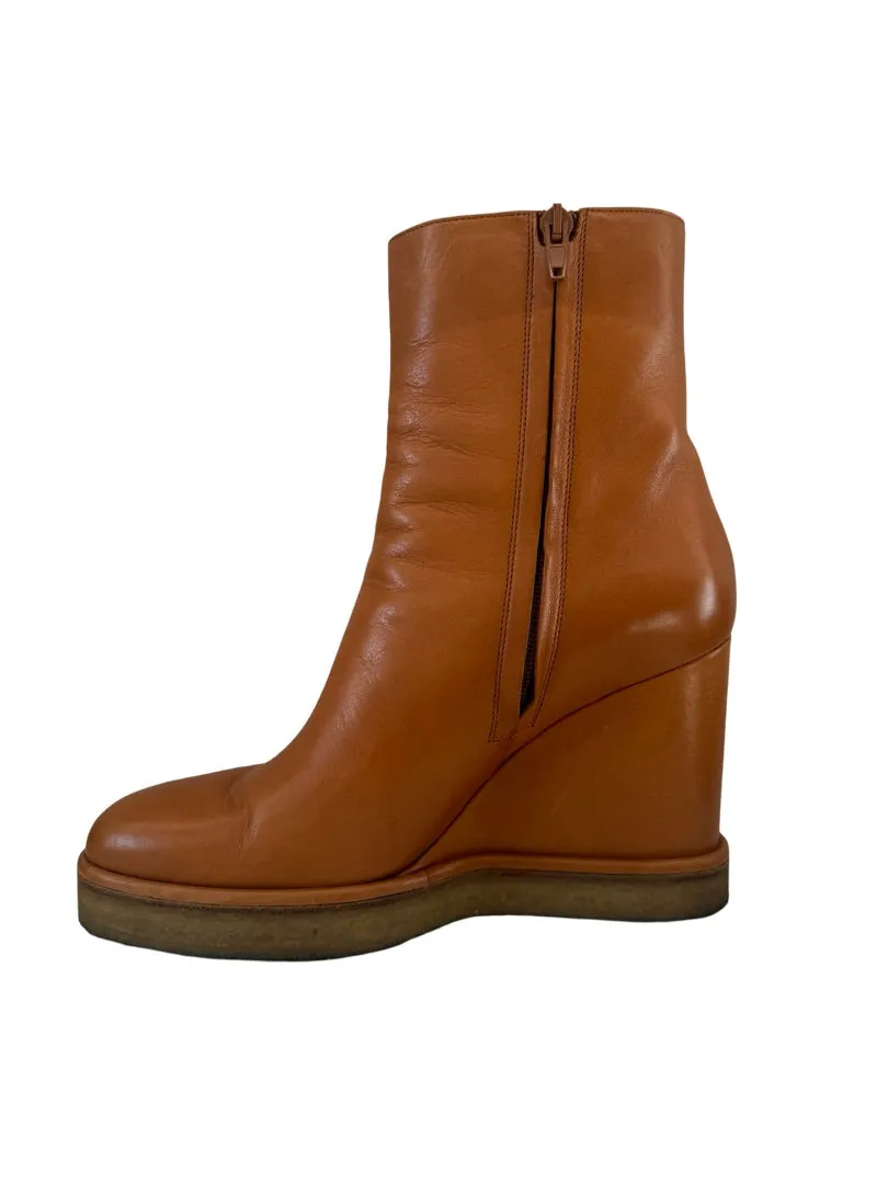 Celine Camel Manon Wedge Ankle Boot. Size: 37