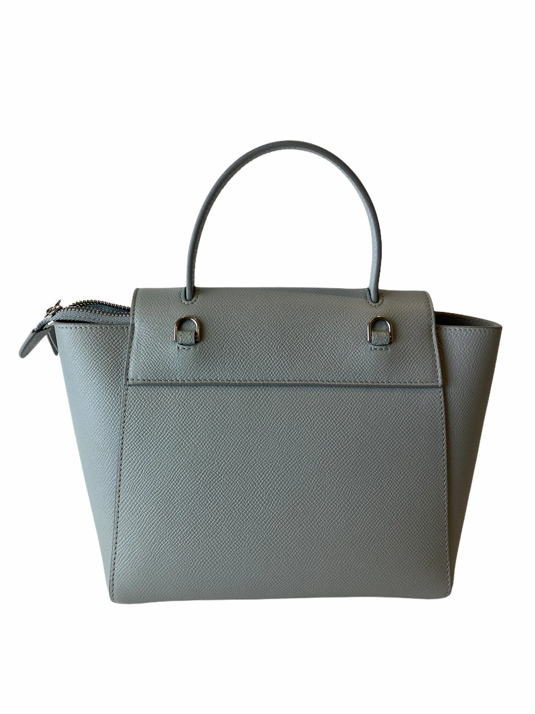 Celine Drum Leather Mineral (Pale Grey / Blue) Nano "Belt Bag" Crossbody- As seen on instagram 10/03/21