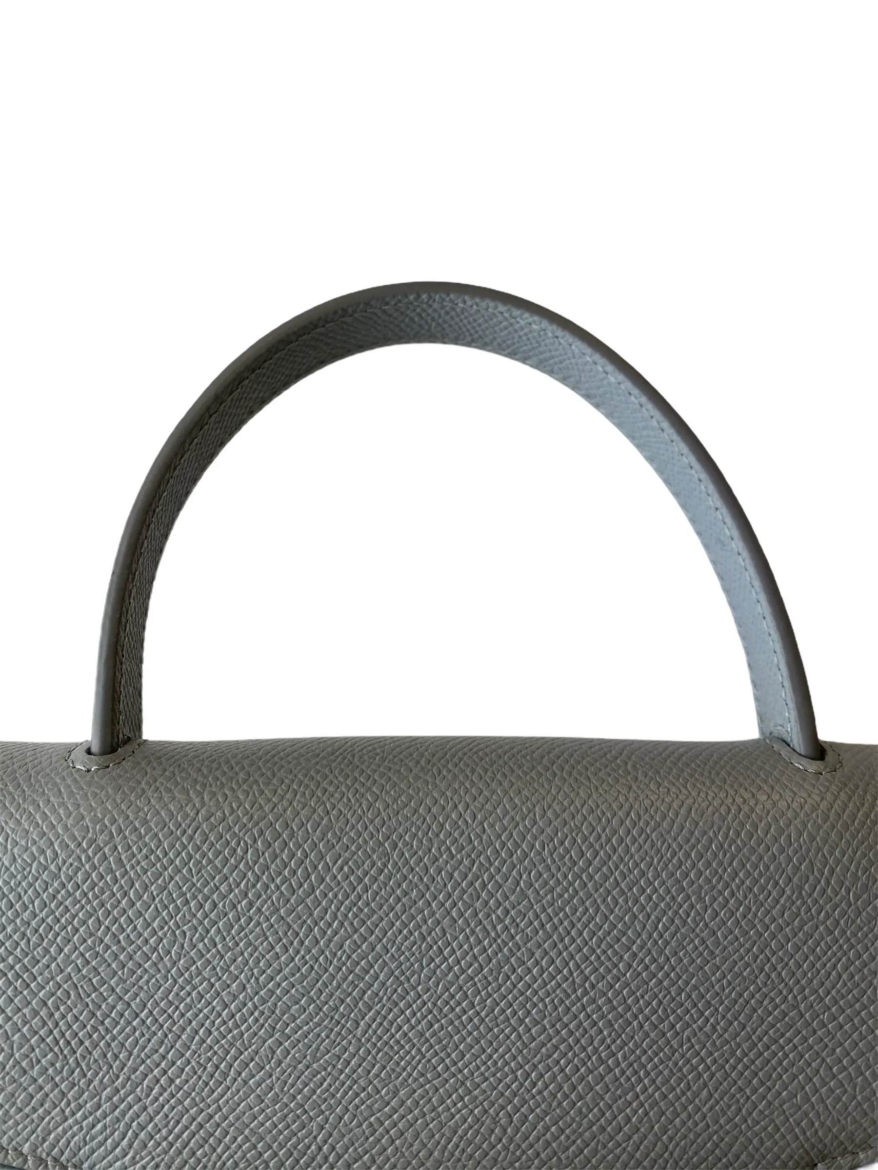 Celine Drum Leather Mineral (Pale Grey / Blue) Nano "Belt Bag" Crossbody- As seen on instagram 10/03/21
