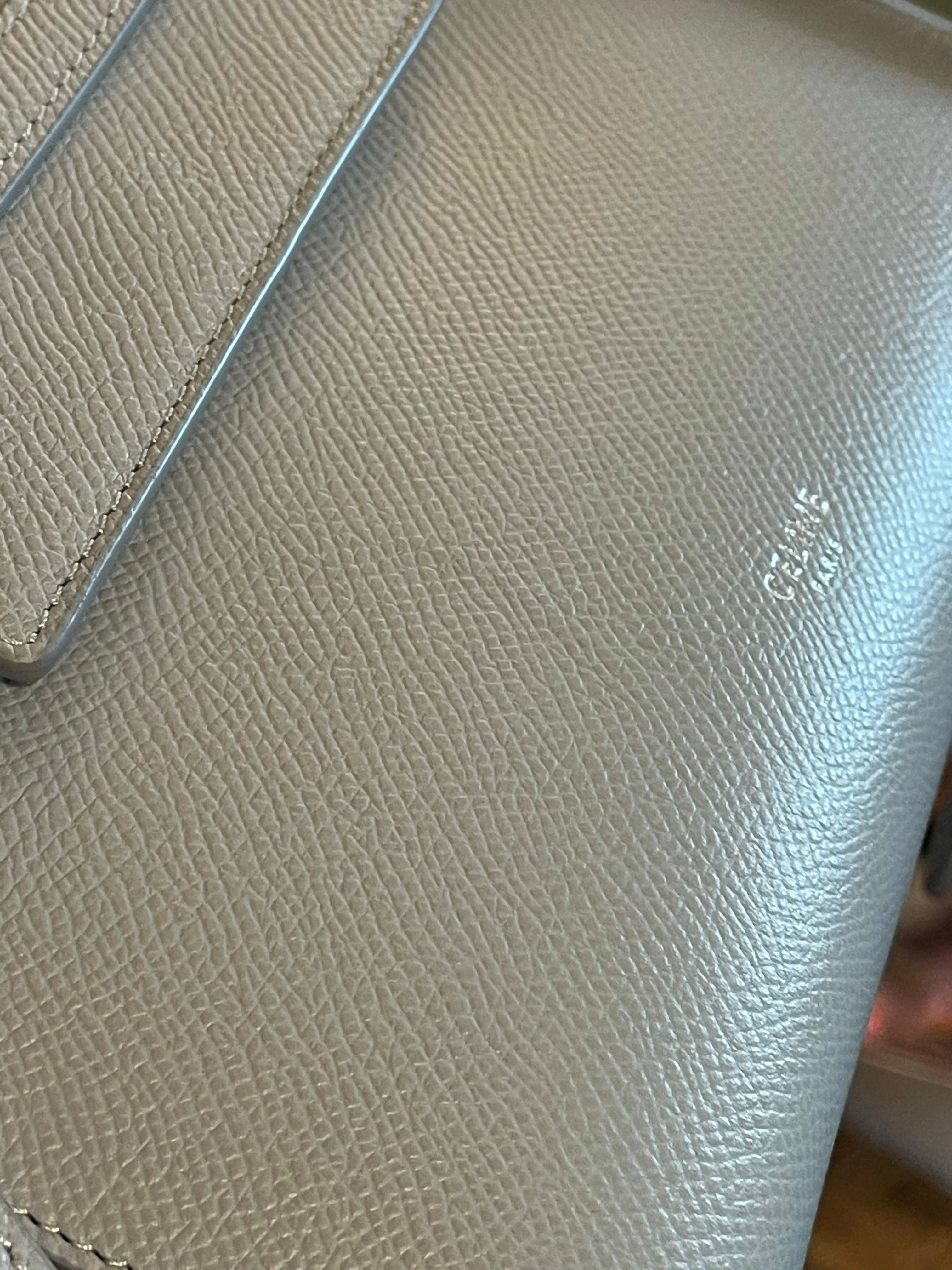 Celine Drum Leather Mineral (Pale Grey / Blue) Nano "Belt Bag" Crossbody- As seen on instagram 10/03/21