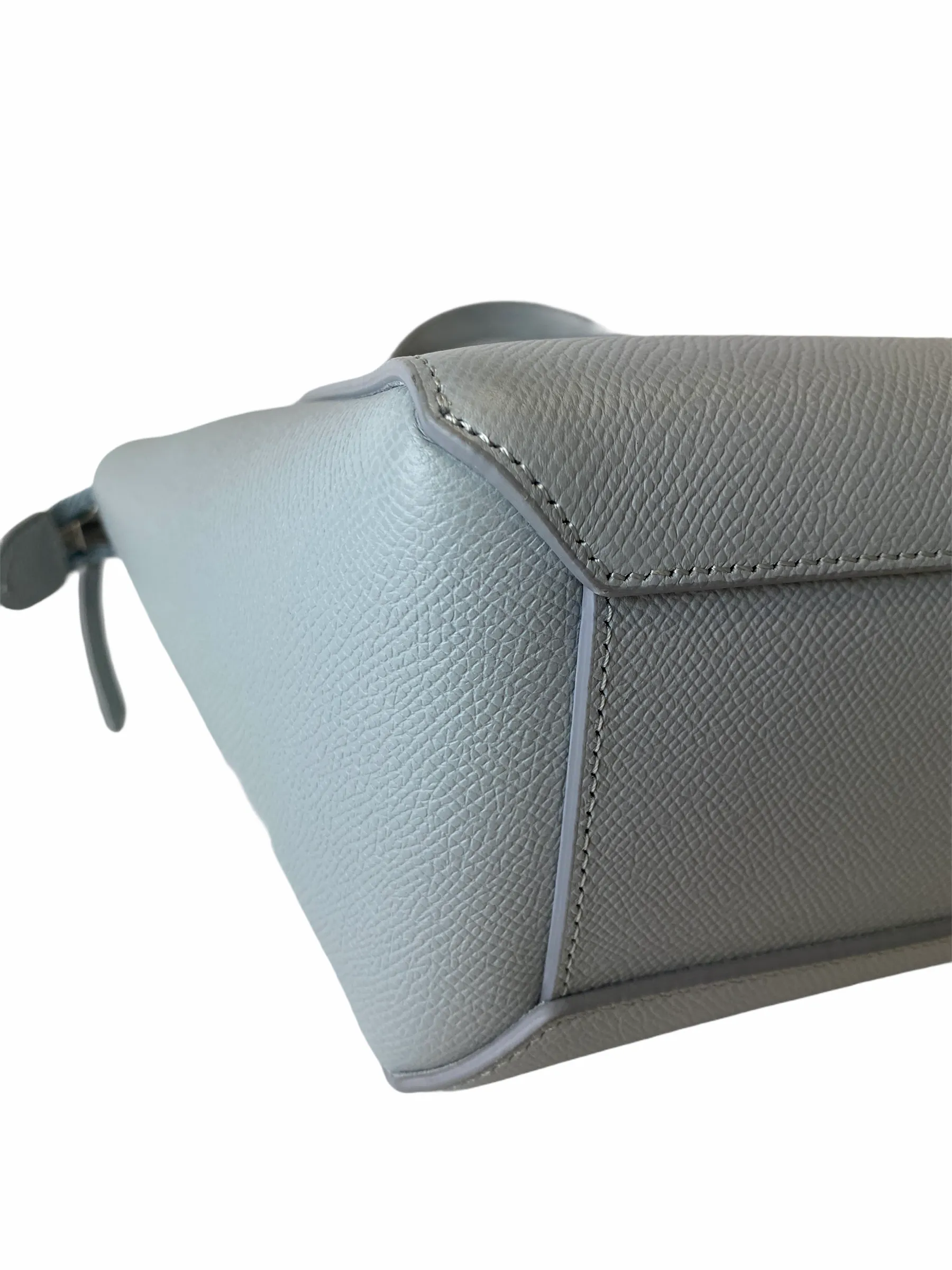 Celine Drum Leather Mineral (Pale Grey / Blue) Nano "Belt Bag" Crossbody- As seen on instagram 10/03/21