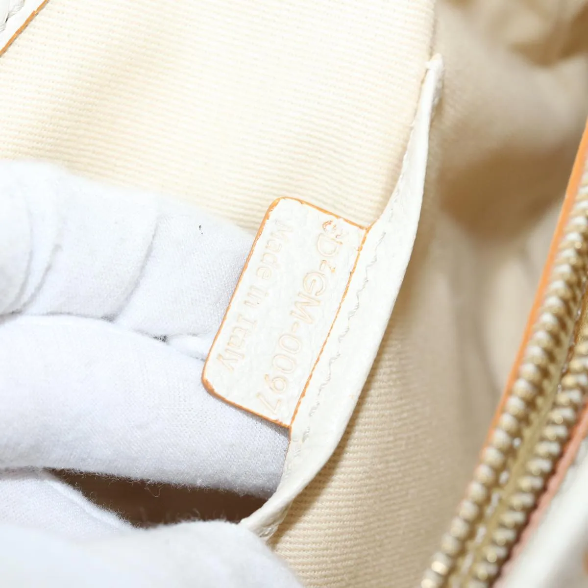 CELINE Hand Bag Canvas Orange Auth 71340