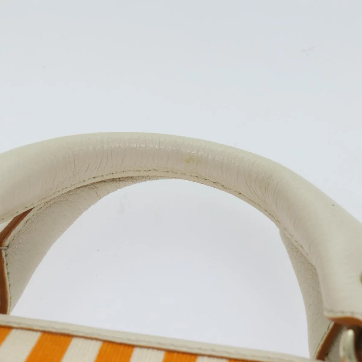CELINE Hand Bag Canvas Orange Auth 71340