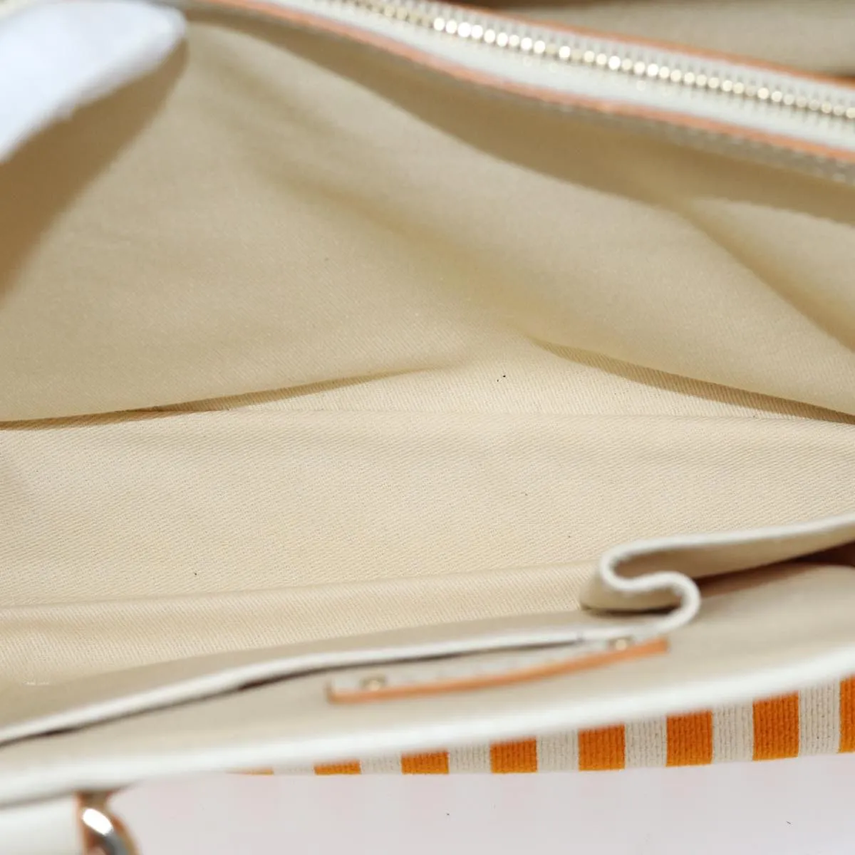 CELINE Hand Bag Canvas Orange Auth 71340