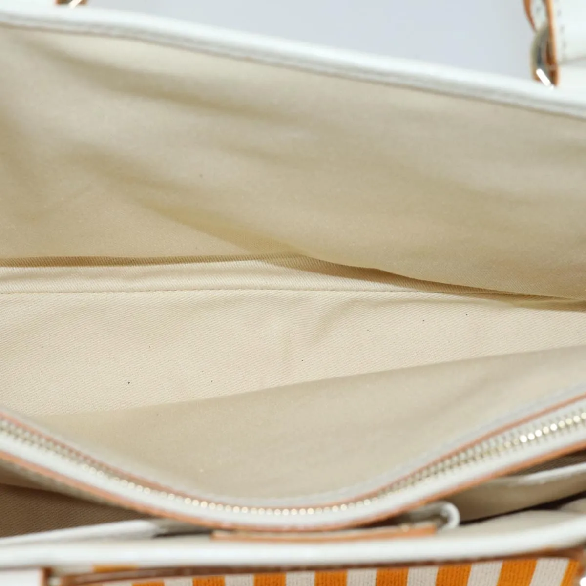 CELINE Hand Bag Canvas Orange Auth 71340