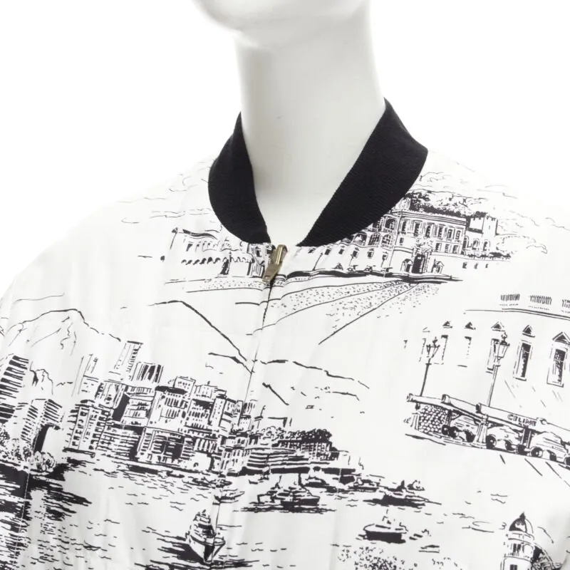 CELINE Hedi Slimane Runway Casaque white silk foulard reversible bomber FR34