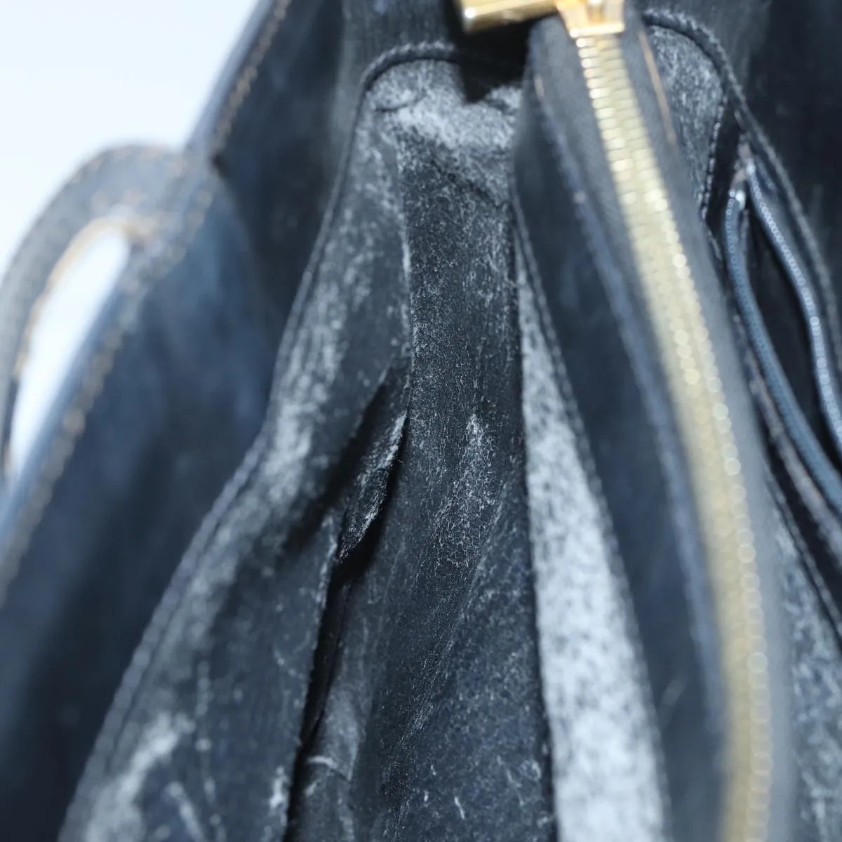 CELINE Macadam Canvas Hand Bag PVC Black Auth ep3818