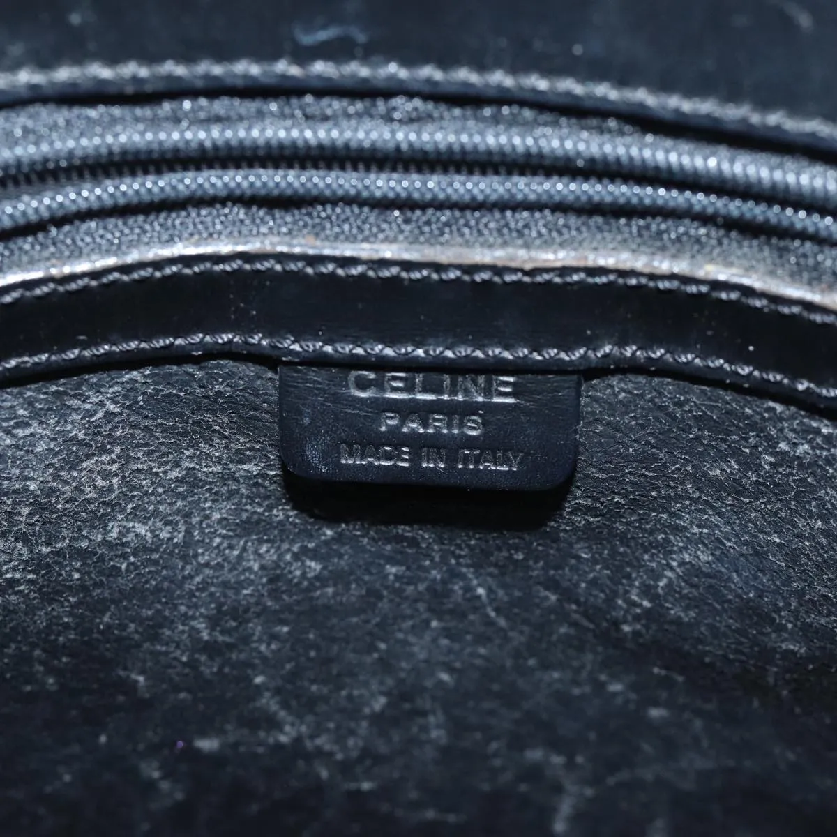 CELINE Macadam Canvas Hand Bag PVC Black Auth ep3818