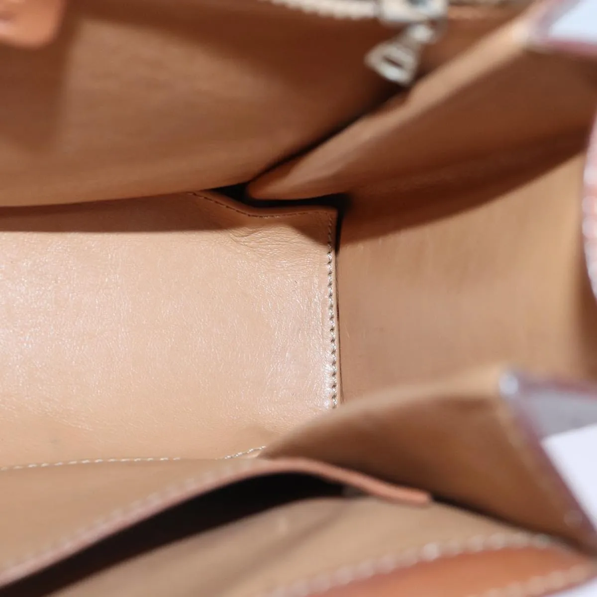 CELINE Macadam Canvas Hand Bag PVC Leather Beige Auth 87640