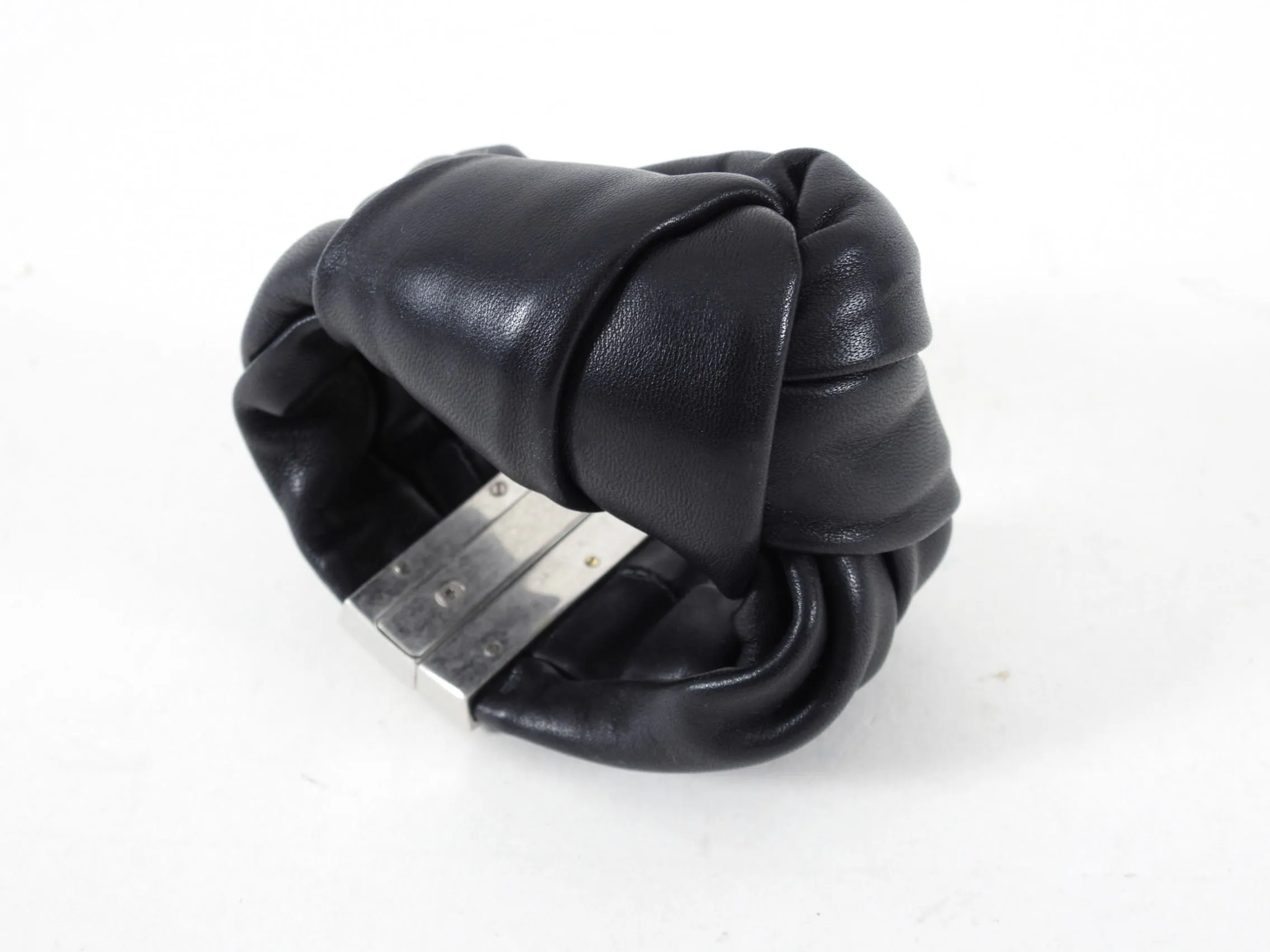 Celine Phoebe Philo Black Leather Knot Bracelet