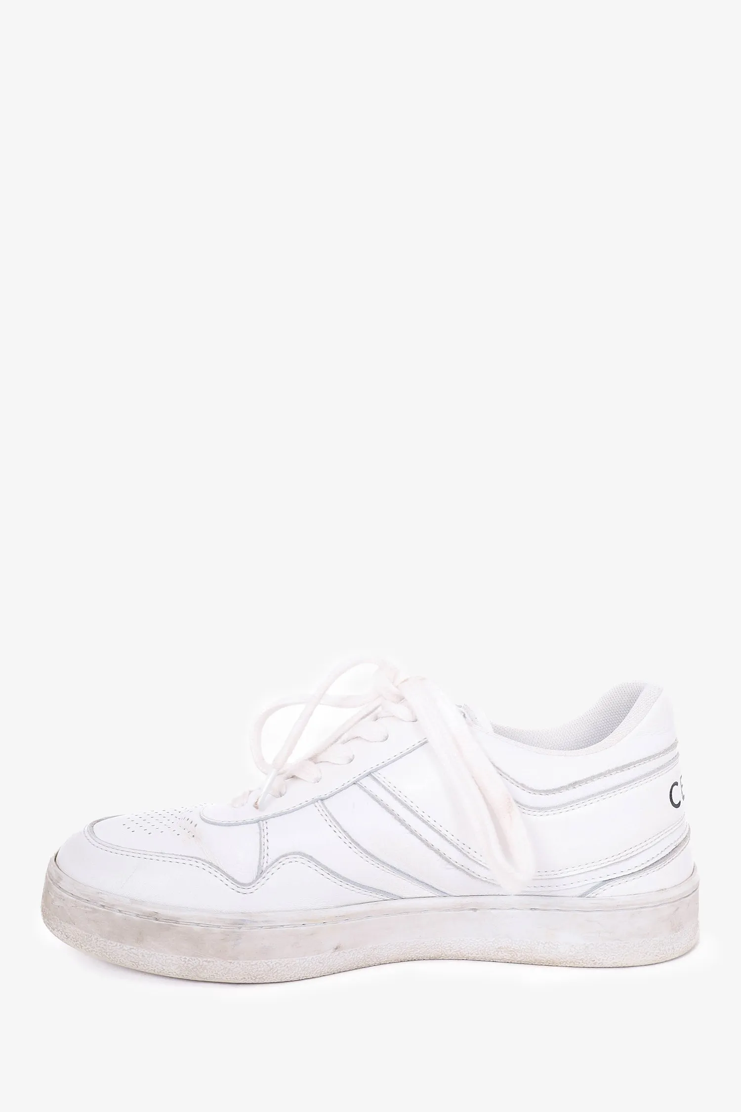 Celine White Leather Trainer Low-top Sneaker Size 37
