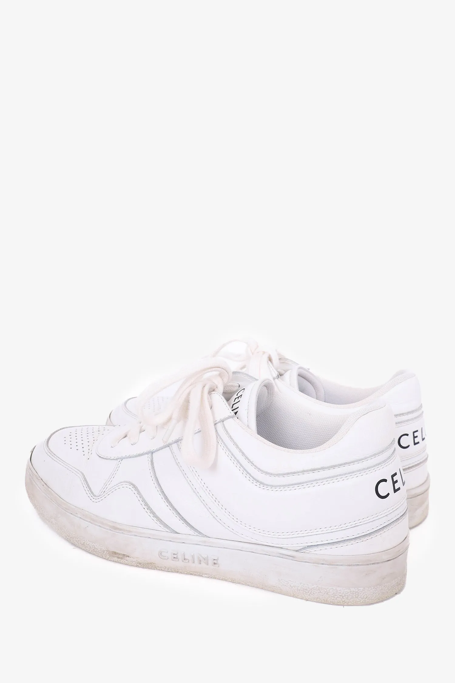 Celine White Leather Trainer Low-top Sneaker Size 37