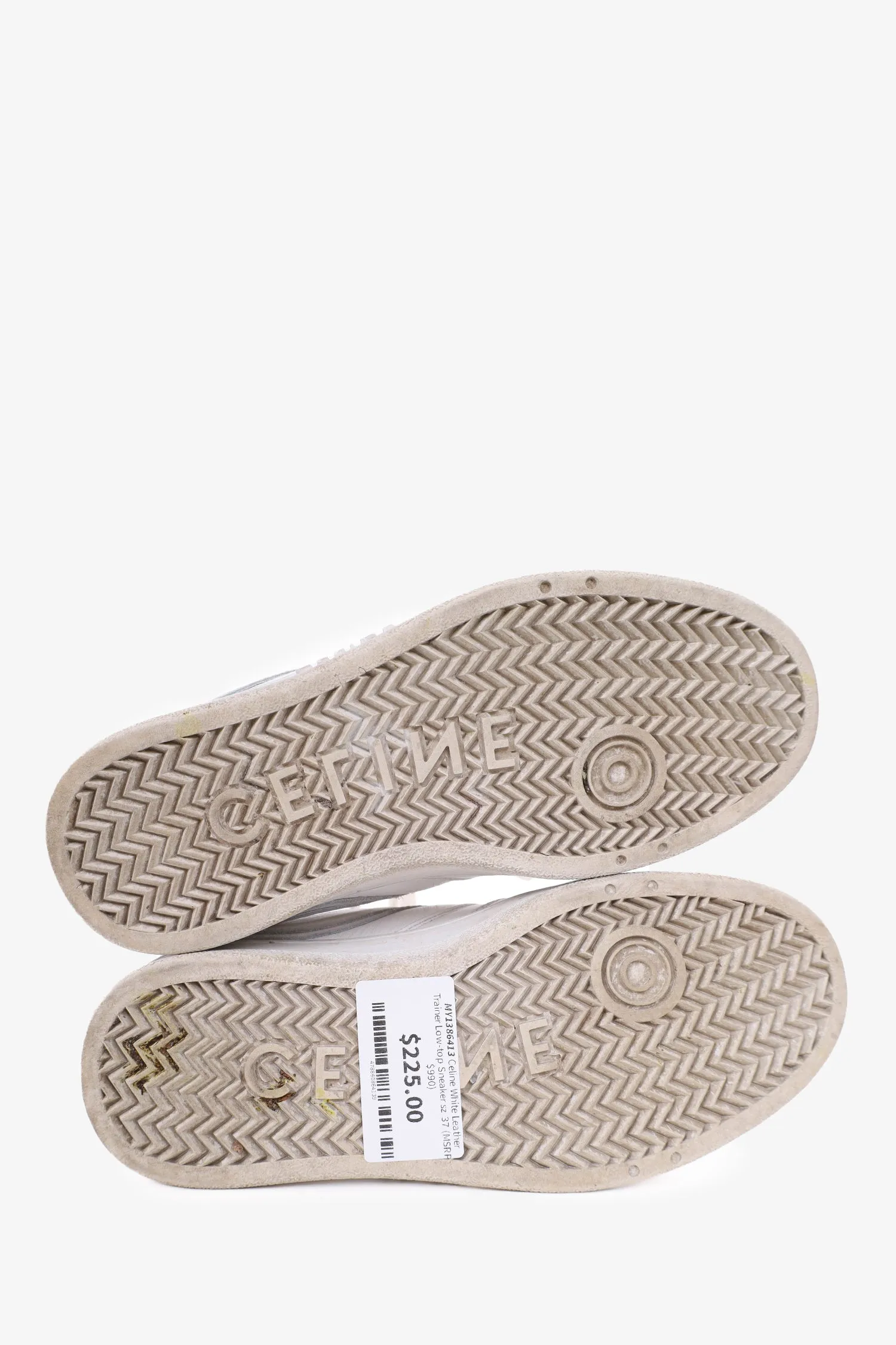 Celine White Leather Trainer Low-top Sneaker Size 37