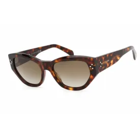 Celine Women's Sunglasses - Dark Havana Plastic Cat Eye Full Rim Frame | CL40219I 52H