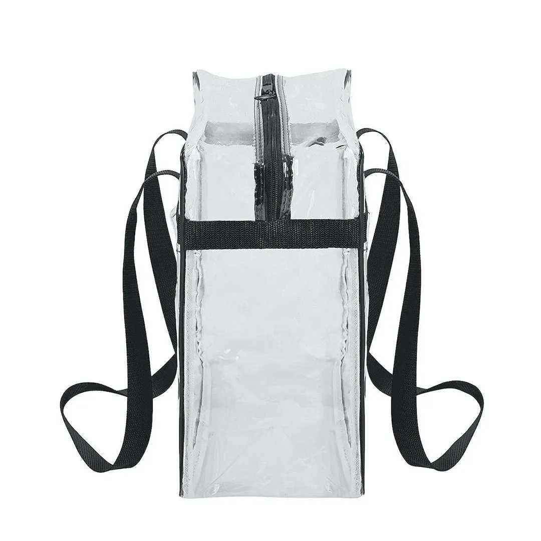 Clear NFL Stadium 12 x 12 x 6 Tote Bag with Zipper Closure (CH-1401-BLK)