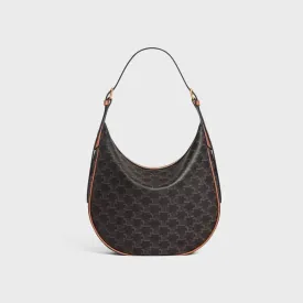 CÉLINE HELOÏSE CUIR CANVAS & CALFSKIN TRIOMPH MEDIUM SHOULDER BAG