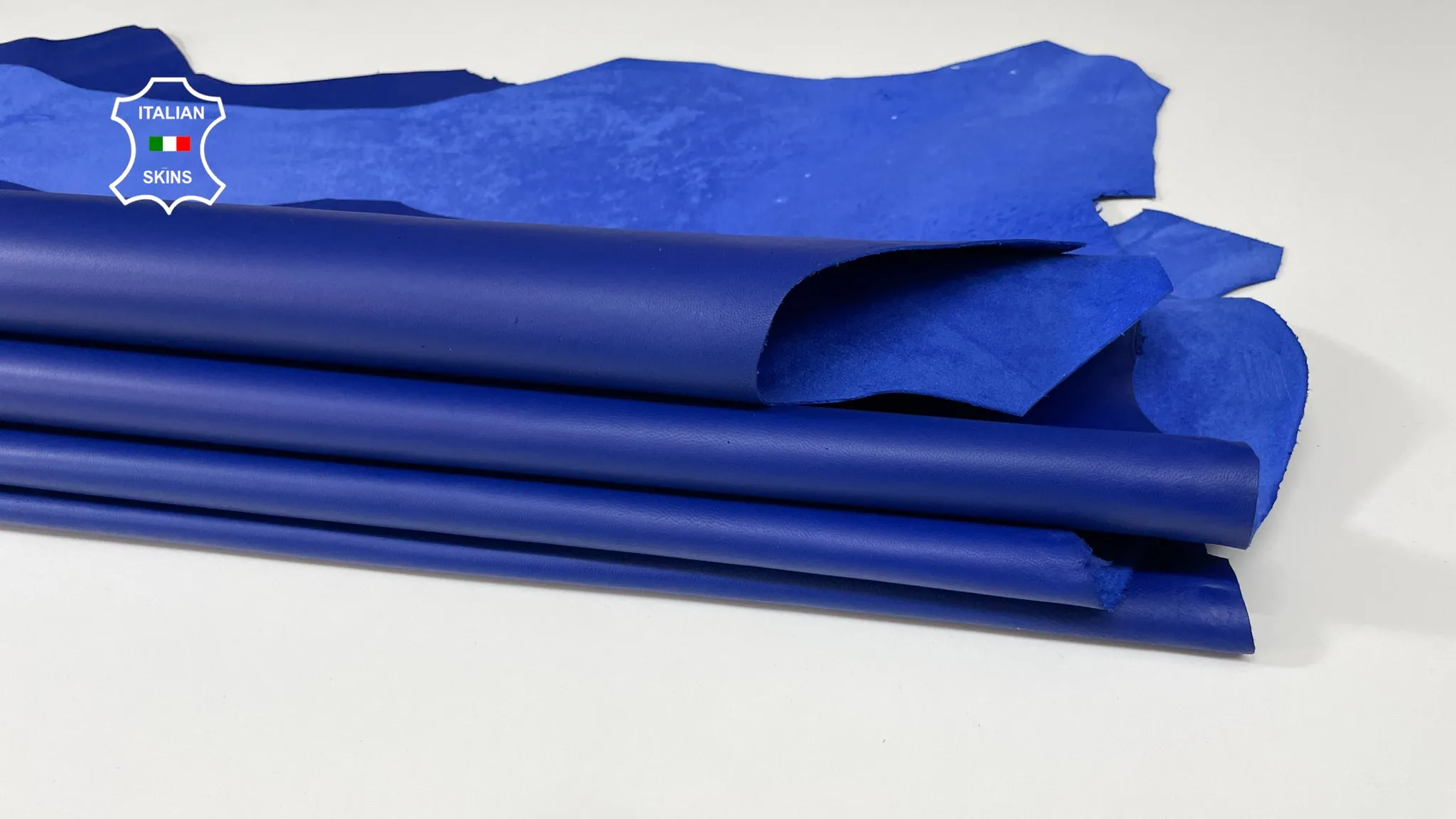 COBALT BLUE smooth Italian genuine Lambskin Lamb Sheep leather skins hides 0.5mm to 1.2mm