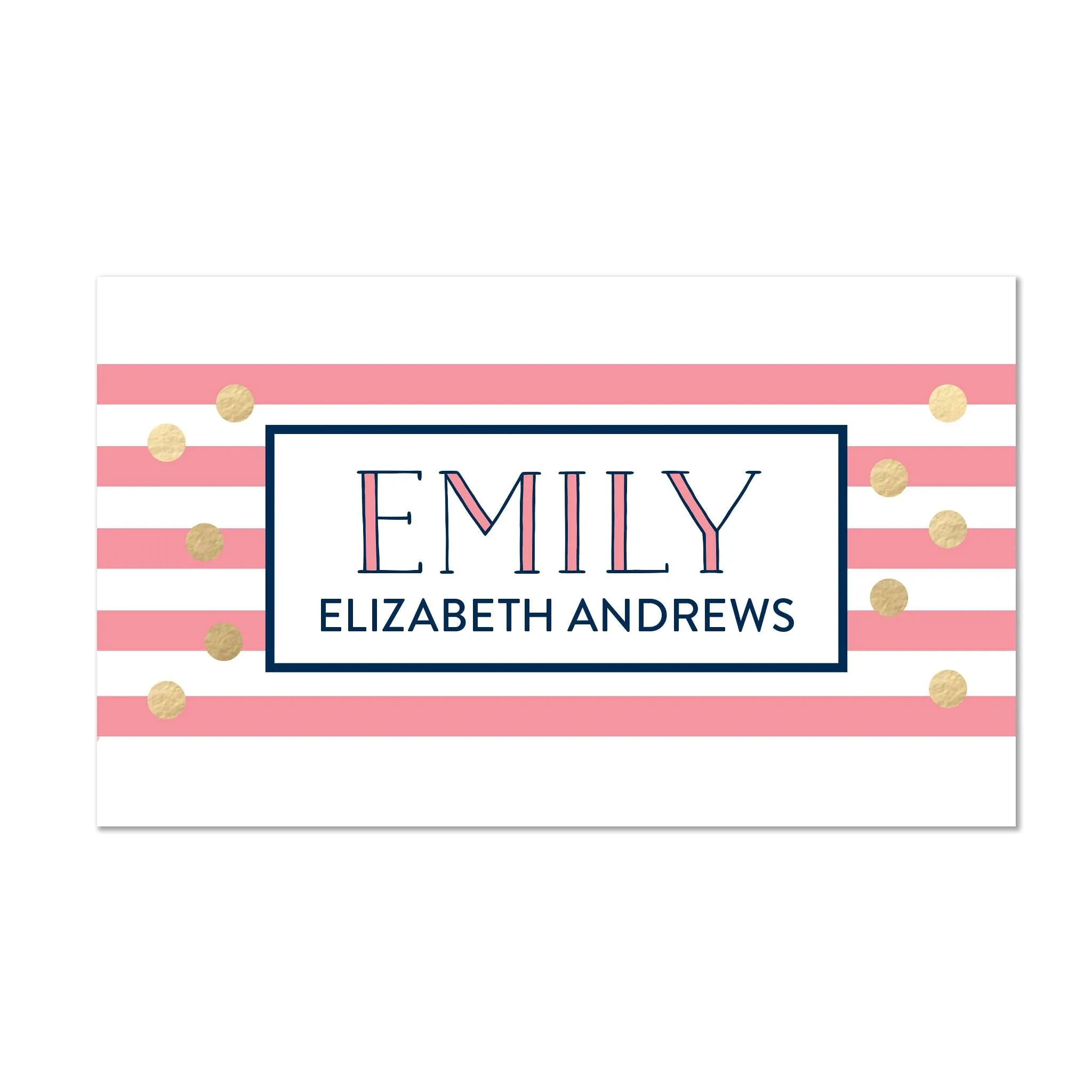 Confetti Stripes Personalized Folder Stickers
