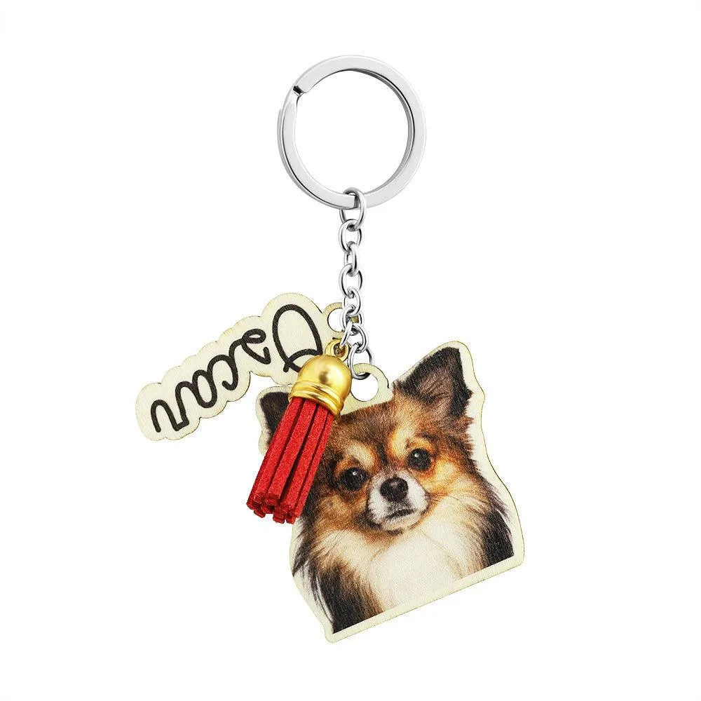 Custom Wooden Keychain, Wooden Keychain with Name, Personalized Wooden Keychain, Wood Photo Keychain
