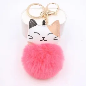 Cute Little Cat Key Chain Pendant School Bag Purse Plush Pendant Jewelry
