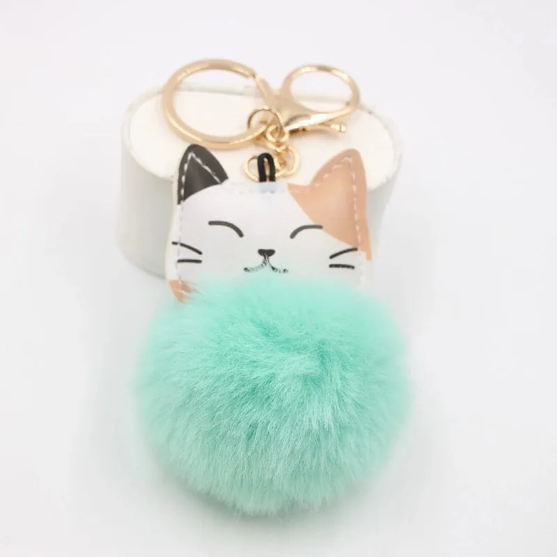 Cute Little Cat Key Chain Pendant School Bag Purse Plush Pendant Jewelry