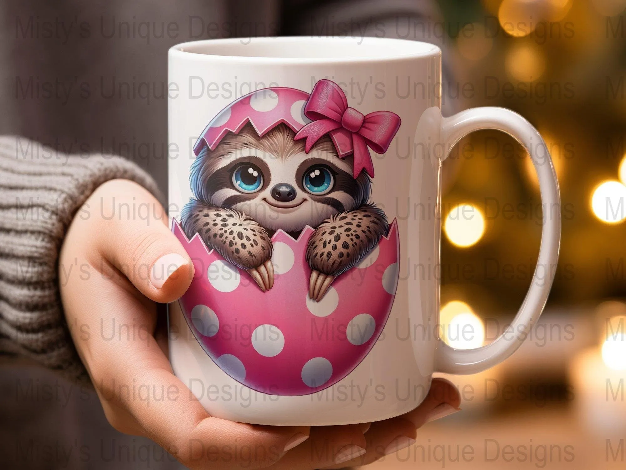 Cute Sloth Clipart PNG, Baby Sloth in Pink Egg, Digital Download, Children&#39;s Party Designs, Craft Supplies & Tools, Scrapbooking PNG
