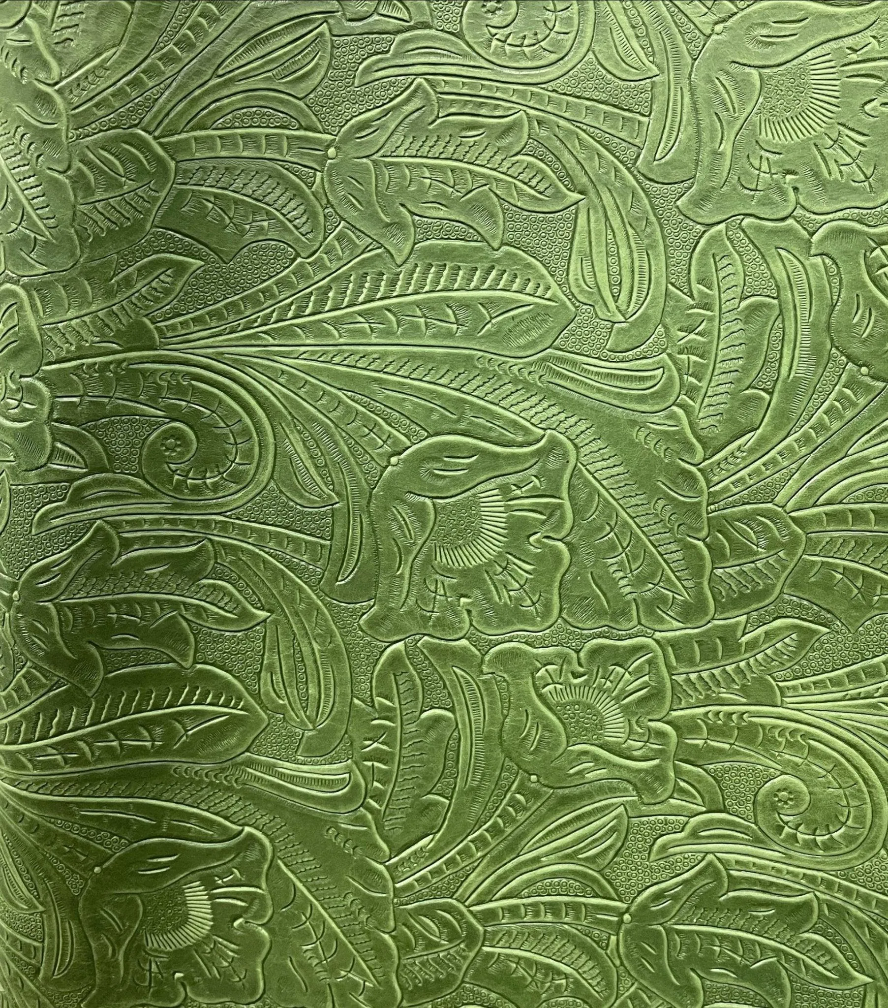 Denver Green Embossed Leather