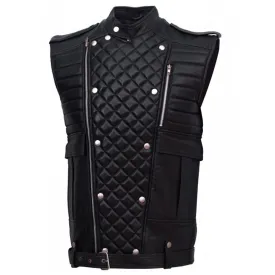 Double Breast Fashion Leather Vest