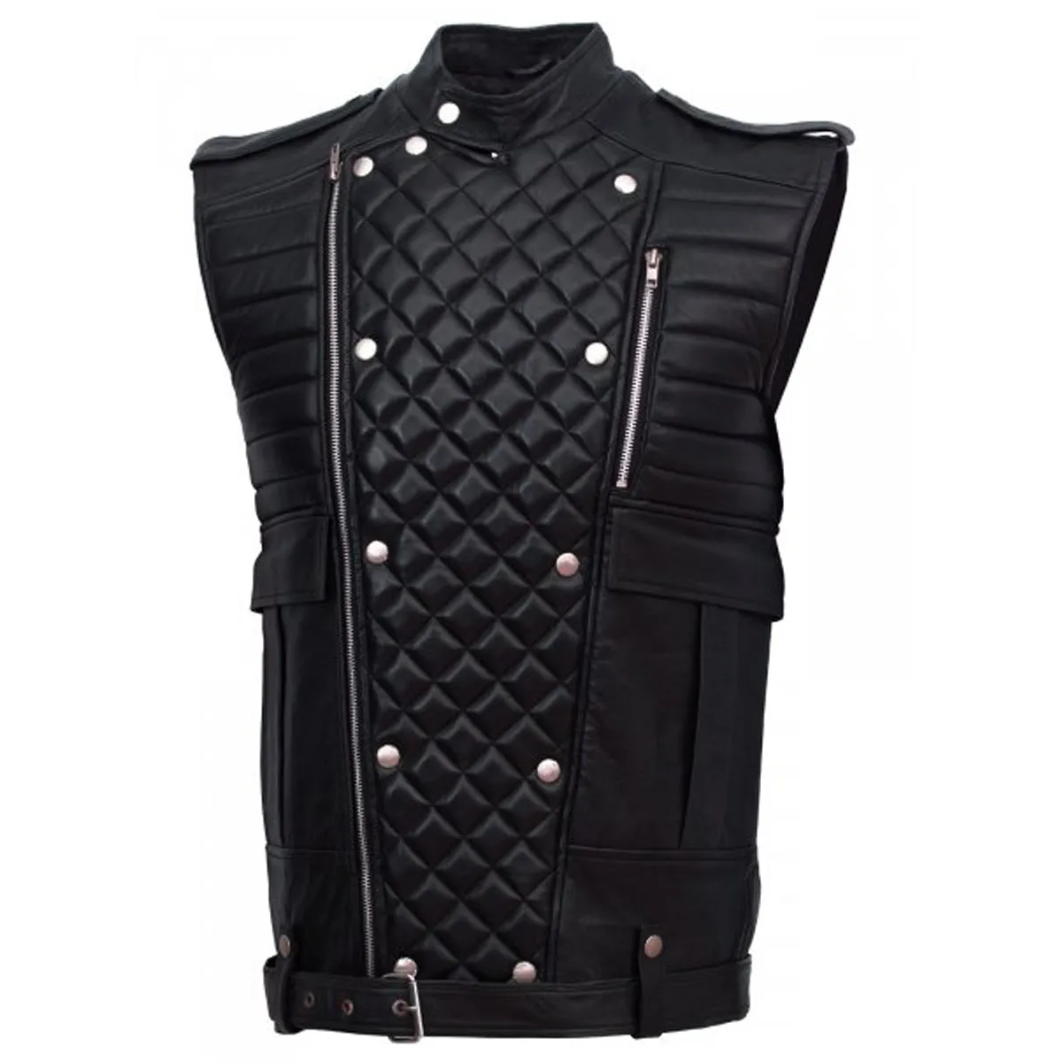 Double Breast Fashion Leather Vest