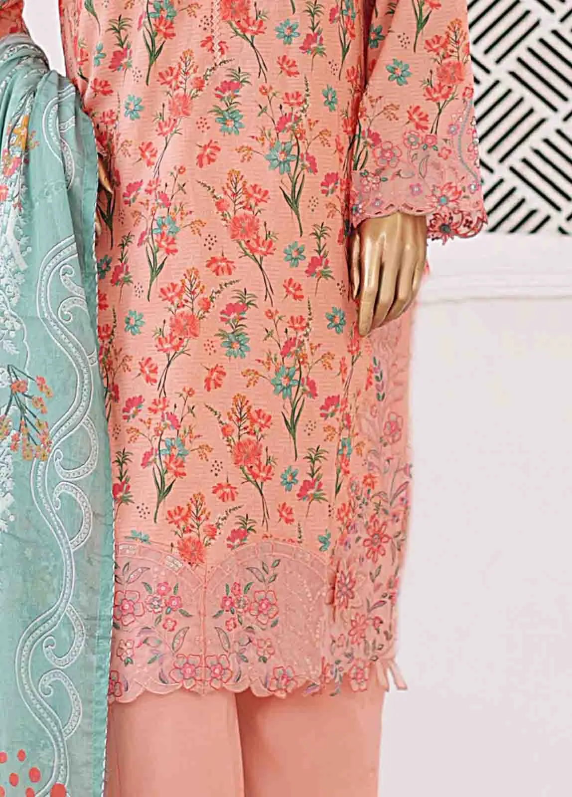 EMB-0177-SM- 3 Piece Embroidered Stitched Suit