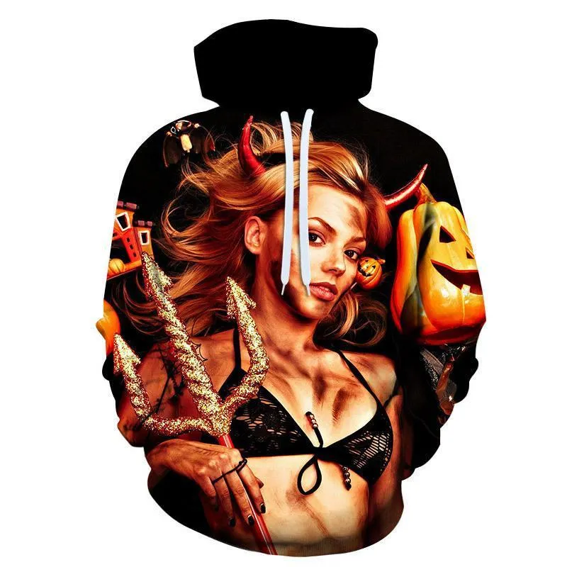 Emilia Pumpkin Halloween 3D Digital Printing Hoodie