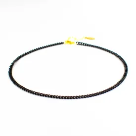 Enamel 16  Colors Mini Curb Chain Link Necklace: 07-Black